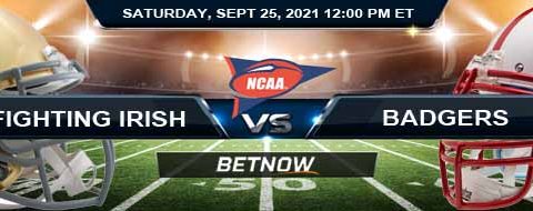 College Football Best Betting Tips on Notre Dame Fighting Irish vs Wisconsin Badgers 09-25-2021 NCAAF Match